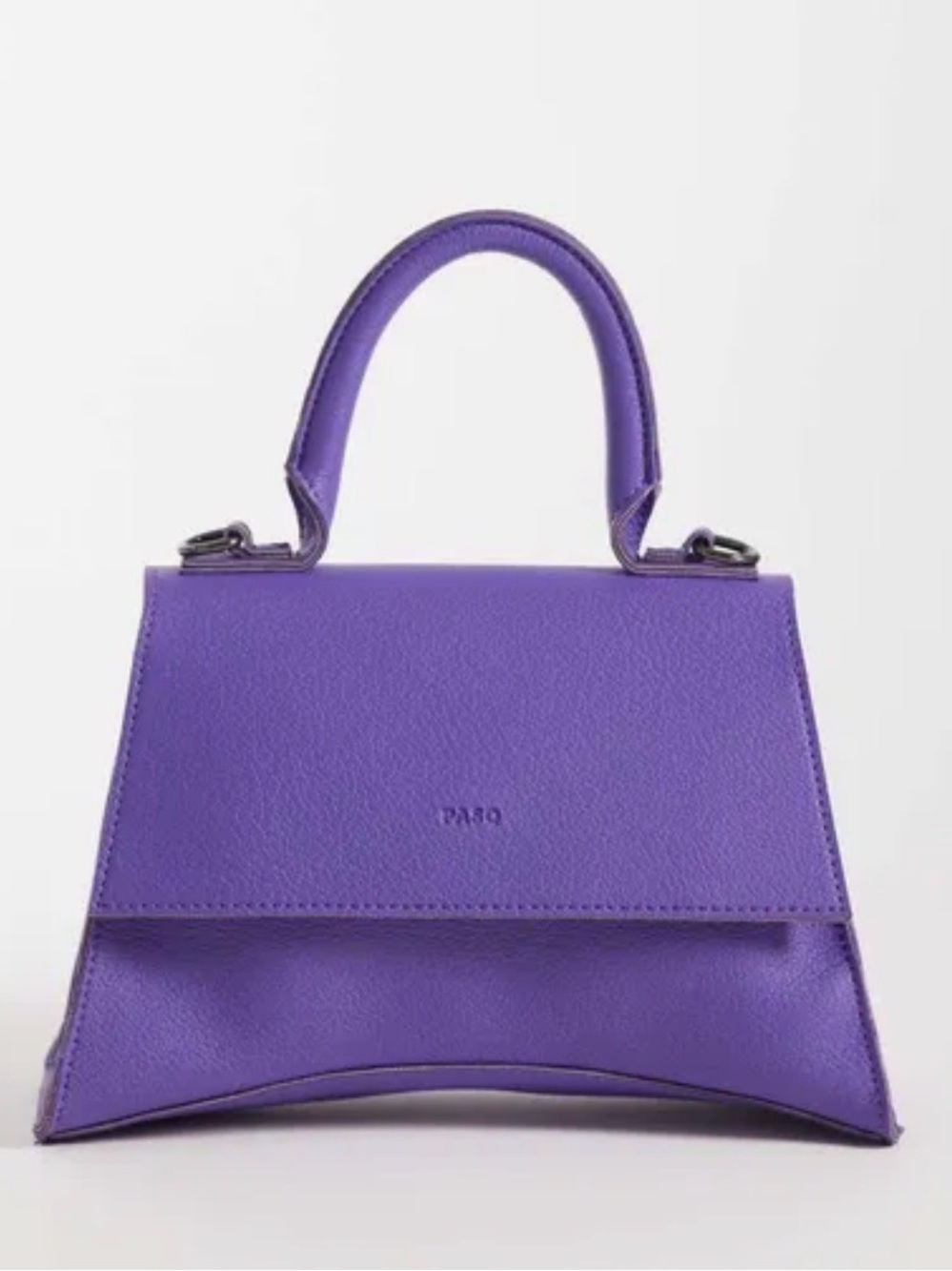 PASQ Purple Mini Structured Top Handle Crossbody Bag